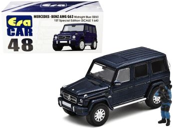 Mercedes Benz G63 (SDU) Midnight Blue Metallic 1ST Special Edition with Officer Figurine 1/64 Diecast Model Car by Era Car