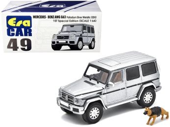 Mercedes Benz G63 (SDU) Palladium Silver Metallic 1ST Special Edition with Police Dog 1/64 Diecast Model Car by Era Car