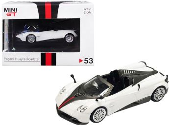 Pagani Huayra Roadster RHD (Right Hand Drive) White \Hong Kong Exclusive\" 1/64 Diecast Model Car by True Scale Miniatures"""