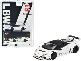 Lamborghini Huracan GT LB Works White with Black Top Limited Edition to 2400 pieces Worldwide 1/64 Diecast Model Car by True Scale Miniatures