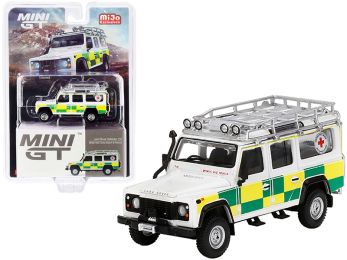 Land Rover Defender 110 RHD (Right Hand Drive) British Red Cross Search & Rescue 1/64 Diecast Model Car by True Scale Miniatures
