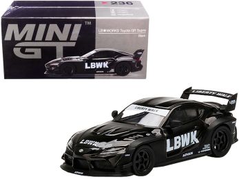 Toyota GR Supra LB Works RHD (Right Hand Drive) Black China Exclusive 1/64 Diecast Model Car by True Scale Miniatures
