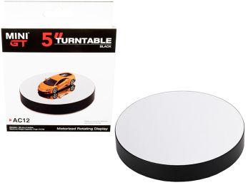 Rotary Display Turntable 5 Inches Black with Mirror Surface for 1/64 Scale Models by True Scale Miniatures