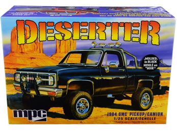 Skill 2 Model Kit 1984 GMC Pickup Truck (Molded in Black) \Deserter\" 1/25 Scale Model by MPC"""