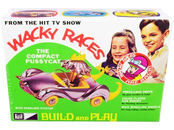 Skill 2 Snap Model Kit The Compact Pussycat with Penelope Pitstop Figurine \Wacky Races\" (1968) TV Series 1/25 Scale Model by MPC"""