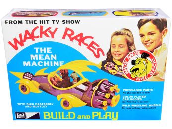 Skill 2 Snap Model Kit The Mean Machine with Dick Dastardly and Muttley Figurines \Wacky Races\" (1968) TV Series 1/25 Scale Model by MPC"""