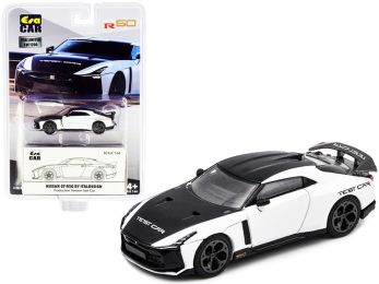 Nissan GT-R50 by Italdesign Test Car Black and White Limited Edition to 1200 pieces 1/64 Diecast Model Car by Era Car