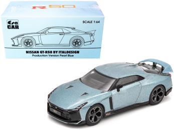 Nissan GT-R50 by Italdesign Pearl Blue 1/64 Diecast Model Car by Era Car