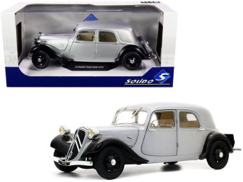 Citroen Traction 11CV Silver and Black 1/18 Diecast Model Car by Solido