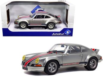 Porsche 911 RSR Silver Metallic with Stripes \Backdating Outlaw\" 1/18 Diecast Model Car by Solido"""