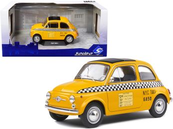 1965 Fiat 500 L \NYC Taxi\ New York City Yellow 1/18 Diecast Model Car by Solido