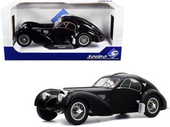 1937 Bugatti Type 57 SC Atlantic RHD (Right Hand Drive) Black 1/18 Diecast Model Car by Solido