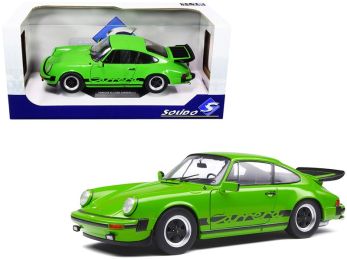 1984 Porsche 911 Carrera 3.2 Bright Green with Black Stripes 1/18 Diecast Model Car by Solido