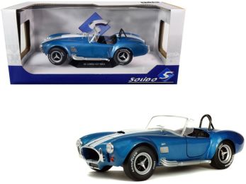 1965 Shelby Cobra A/C 427 MKII Blue Metallic with White Stripes 1/18 Diecast Model Car by Solido
