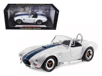 1965 Shelby Cobra 427 S/C White with Blue Stripes 1/18 Diecast Model Car by Shelby Collectibles