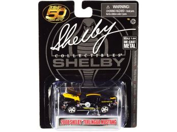 2008 Ford Shelby Mustang #08 \Terlingua\" Black and Yellow \""Shelby American 50 Years\"" (1962-2012) 1/64 Diecast Model Car by Shelby Collectibles"""