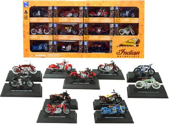 Indian Motorcycle Set of 11 pieces 1/32 Diecast Motorcycle Models by New Ray