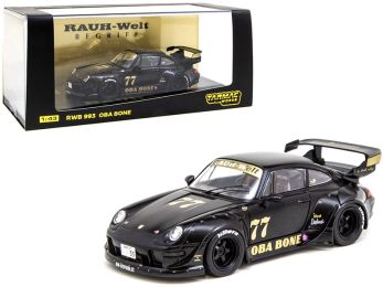 Porsche RWB 993 #77 \Oba Bone\" Matt Black \""RAUH-Welt BEGRIFF\"" 1/43 Diecast Model Car by Tarmac Works"""