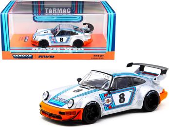 Porsche RWB 964 Ichiban Boshi #8 Martini Silver with Stripes RAUH-Welt BEGRIFF 1/43 Diecast Model Car by Tarmac Works