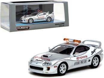 Toyota Supra Safety Car \Official Pace Car\ Silver 1/64 Diecast Model Car by Tarmac Works
