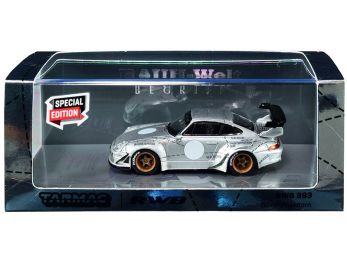 Porsche RWB 993 Silver Phantom Special Edition RAUH-Welt BEGRIFF 1/64 Diecast Model Car by Tarmac Works