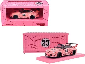 Porsche RWB 993 #23 \Sopranos\" with Container \""RAUH-Welt BEGRIFF\"" 1/64 Diecast Model Car by Tarmac Works"""