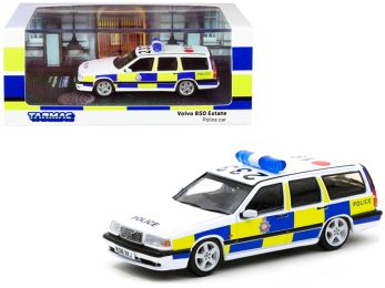 Volvo 850 Estate RHD (Right Hand Drive) GMP \Greater Manchester Police\ (United Kingdom) Police Car 1/64 Diecast Model Car by Tarmac Works