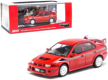 Mitsubishi Lancer Evolution VI Tommi Makinen Edition Red with Black and White Stripes 1/64 Diecast Model Car by Tarmac Works