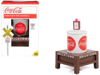 \Coca-Cola\" Water Tower with Light \""Bricktown\"" for 1/87 (HO) Scale Models by Classic Metal Works"""