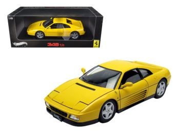 1989 Ferrari 348 TB Yellow Elite Edition 1/18 Diecast Car Model by Hotwheels