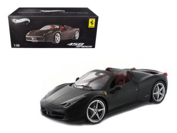 Ferrari 458 Italia Spider Matt Black Elite Edition 1/18 Diecast Car Model by Hotwheels