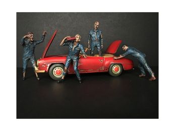 Zombie Mechanics 4 Piece Figurine Set \Got Zombies??\ for 1/24 Scale Models by American Diorama
