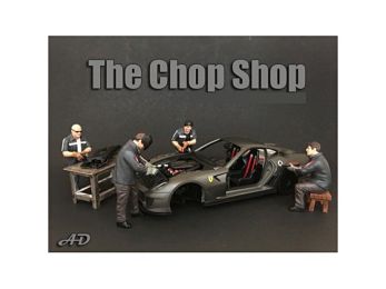 \Chop Shop\" 4 piece Figurine Set for 1/24 Scale Models by American Diorama"""
