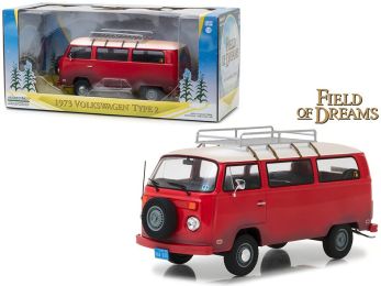 1973 Volkswagen Bus Type 2 (T2B) Red \Field of Dreams\" Movie (1989) 1/24 Diecast Model by Greenlight"""