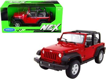 Jeep Wrangler Rubicon \NEX Models\ 1/24 Diecast Model Car by Welly (Color: Red)