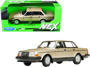 Volvo 240 GL \NEX Models\ 1/24 Diecast Model Car by Welly (Color: Gold Metallic)