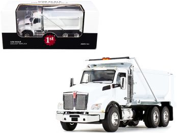 Kenworth T880 Dump Truck 1/50 Diecast Model by First Gear (Color: White with White Body)
